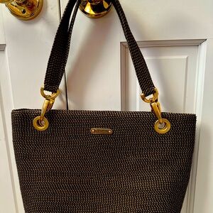 Eric Javits  Brown and Gold Purse.Brand new.NEVER USED.9H/13L/3D.Drop 8